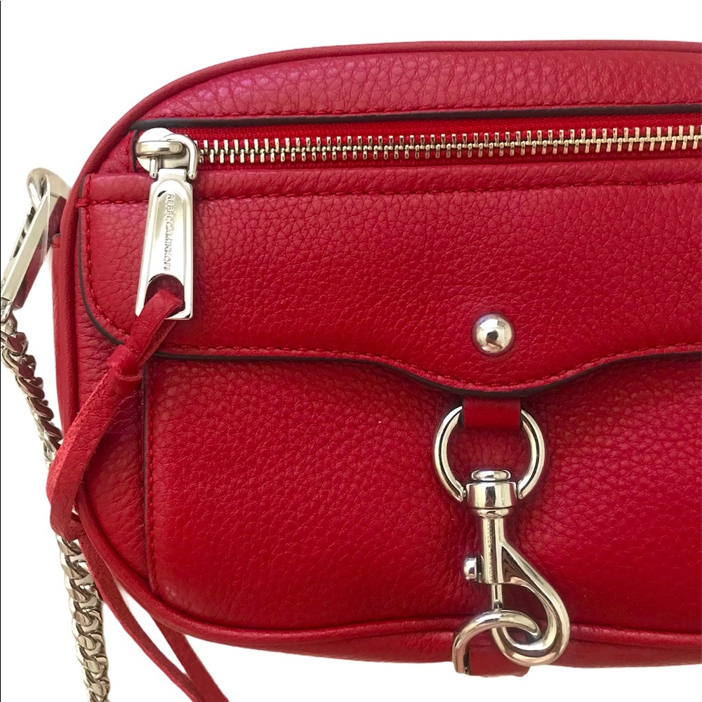 Red Rebecca Minkoff Crossbody Pebble Leather Purse